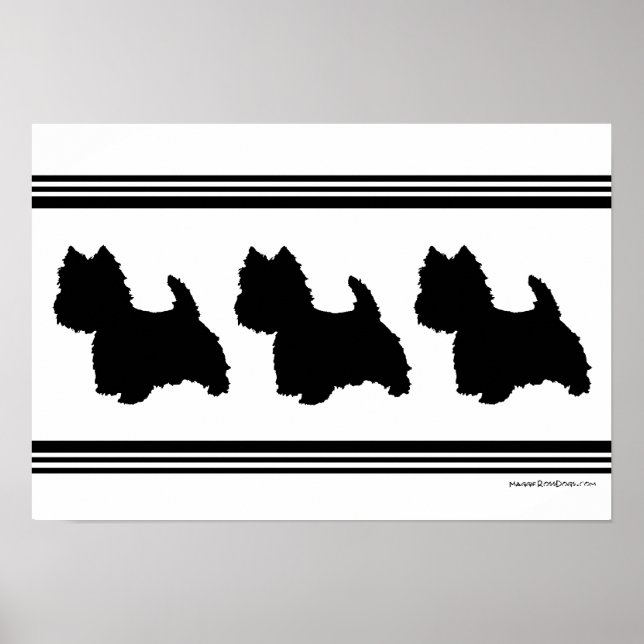 Poster Westie Silhouette (Frente)
