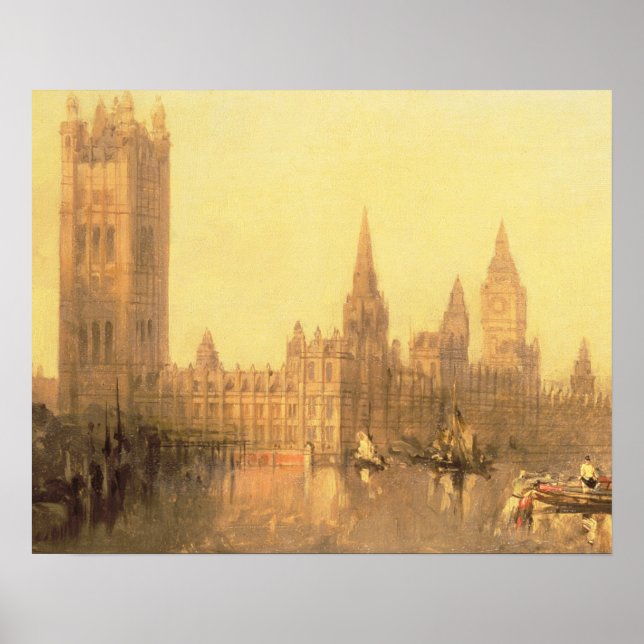 Póster Westminster: Casas do Parlamento, c.1860 (petróleo (Frente)