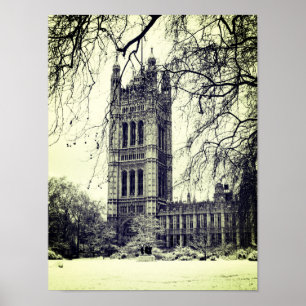 Poster Westminster, Parlamento, Winter London - Britânico