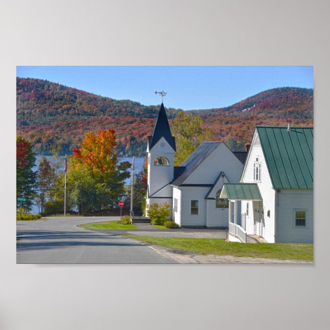 Poster Westmore Church, no lago Willoughby (Frente)