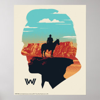 Poster Westworld | Ford Silhouette Of Man in Black