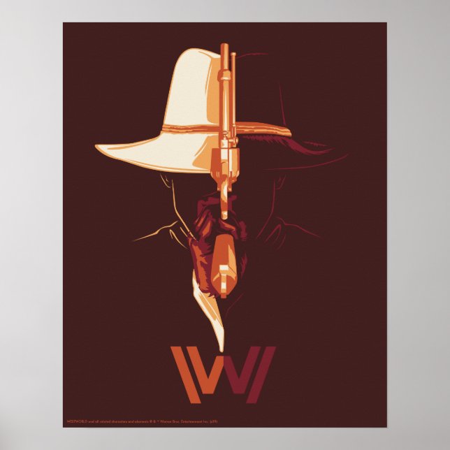 Poster Westworld | Gráfico de separação de chapéu preto b (Frente)