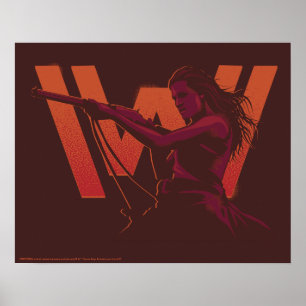 Poster Westworld Wyatt Com Rifle Sobre Logotipo