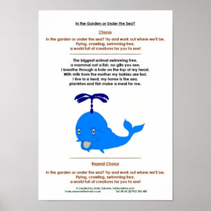 Póster Whale poem pre-school & early years education
