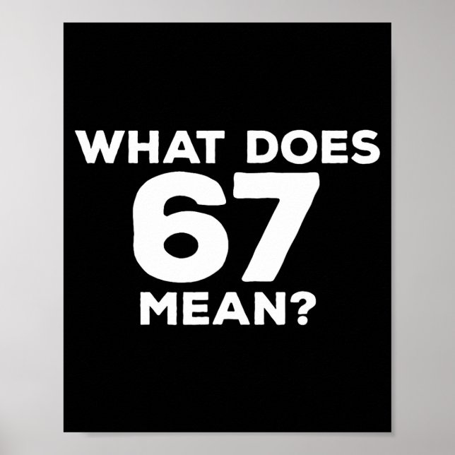 Poster What Does 67 Mean Funny Six Seven Meme  (Frente)