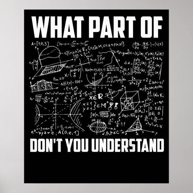 Poster What Part Of Dont You Understand Fun Math Teacher (Frente)