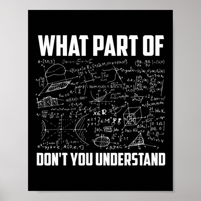 Poster What Part Of Don't You Understand Funny Math Teach (Frente)