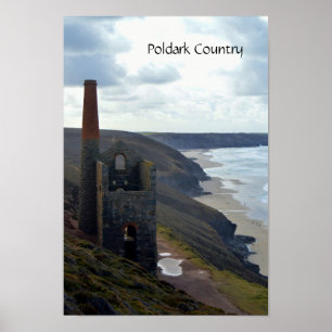 Poster Wheal Coates Tin Mine Ruins Cornwall Inglaterra