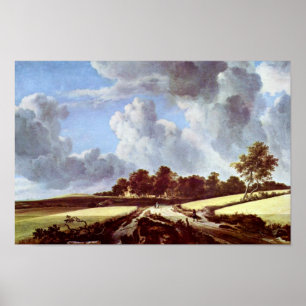Póster Wheat Fields By Ruisdael Jacob Isaaksz. Van