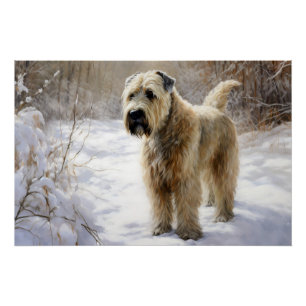 Póster Wheaten Terrier Deixe-o nevar no Natal