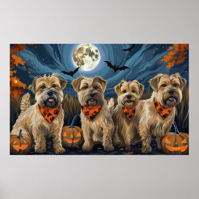 Poster Wheaten Terrier Halloween Spooky (Frente)