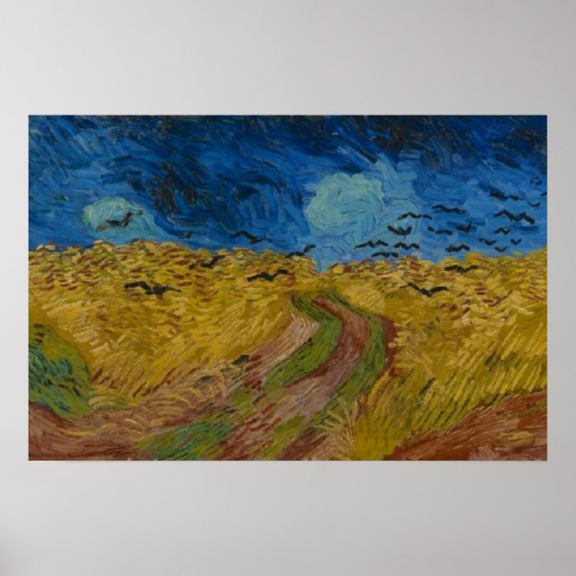 Poster Wheatfield com Crows Vincent van Gogh (Frente)