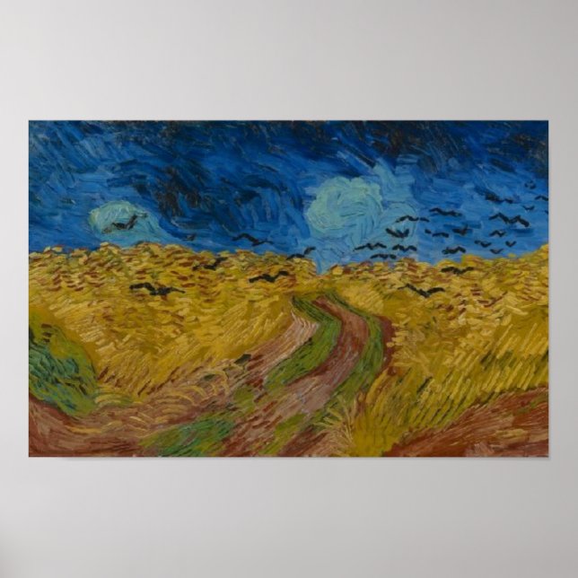 Poster Wheatfield com Crows Vincent van Gogh Small (Frente)
