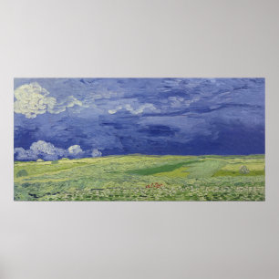 Póster Wheatfields de Vincent van Gogh sob o