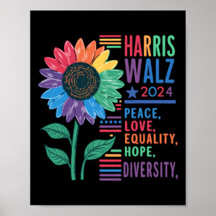 Poster Wheimer Peace Love Equality Hope Diversity Kamala