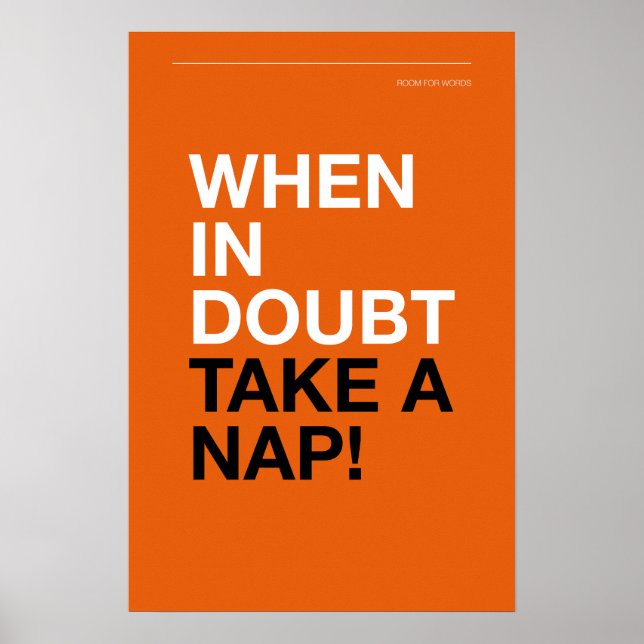 Poster WHEN IN DOUBT, TAKE A NAP – Cozy Wall Art (Frente)