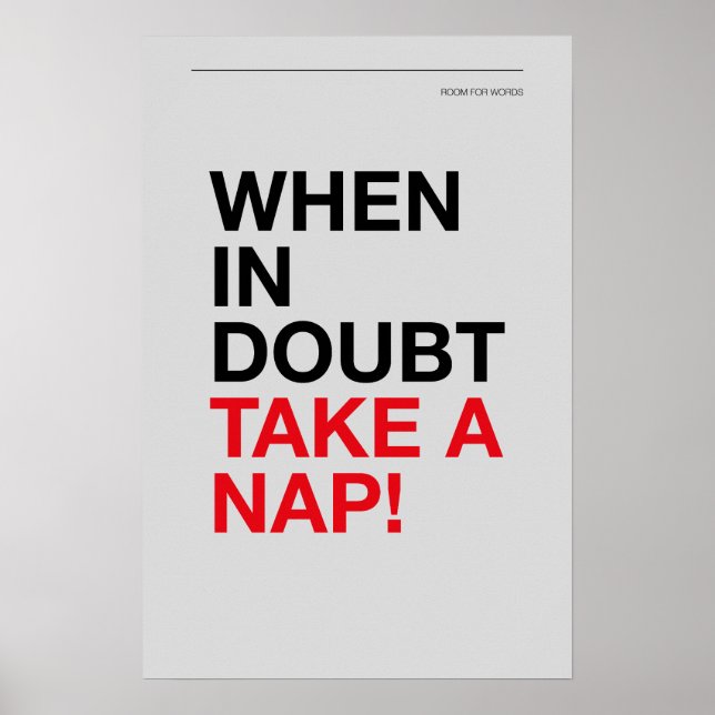 Poster WHEN IN DOUBT, TAKE A NAP – Cozy Wall Art (Frente)