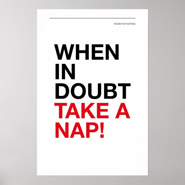 Poster WHEN IN DOUBT, TAKE A NAP – Cozy Wall Art (Frente)