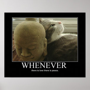 Póster Whenever there is Love, There is Peace Cat Artwork