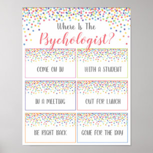 Poster Where is the Psychologist Office Door Sign