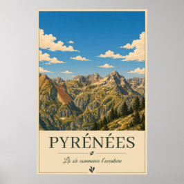 Poster Where Silence Reaches the Summits – Pyrénées