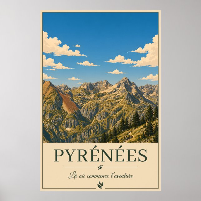 Poster Where Silence Reaches the Summits – Pyrénées (Frente)
