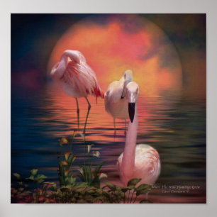 Póster Where The Wild Flamingo Grow Poster/Print