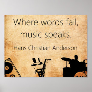 Poster Where Words Fail -- Music Quote