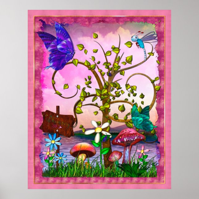 Poster Whimsey Gardens Fantasy Art (Frente)