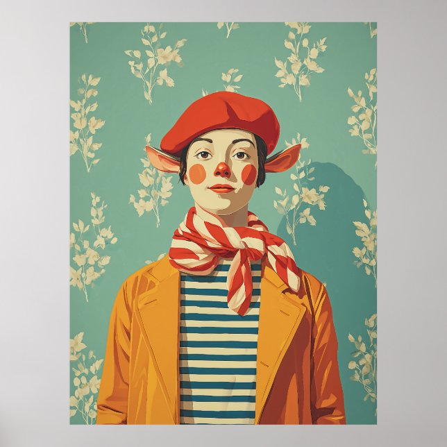 Poster Whimsic Retro Christmas Elf (Frente)