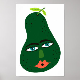 Poster Whimsical Avocado Art