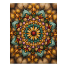Whimsical Bloom Mandala - Arte de Parede Inspirada