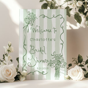 Poster Whimsical Fresco do Mercado Sage Verde Bridal