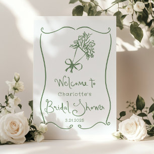Poster Whimsical Fresco do Mercado Sage Verde Bridal
