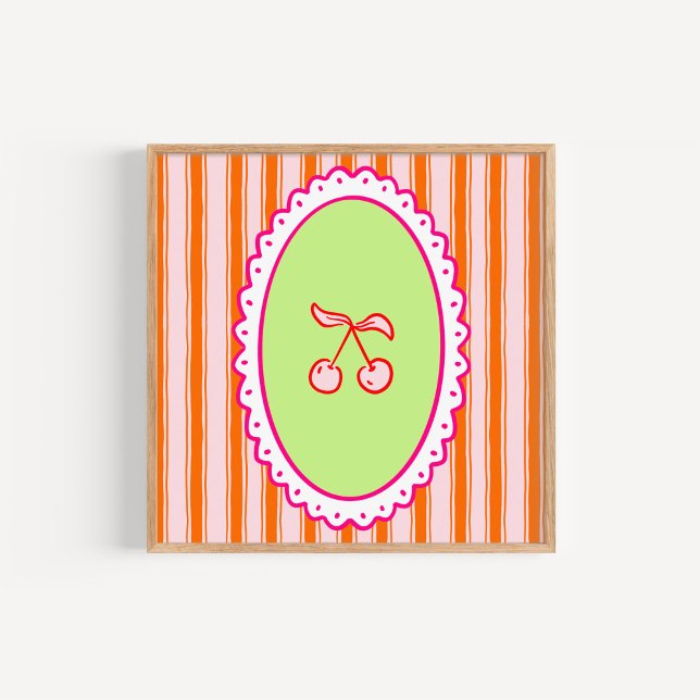 Poster Whimsical Hand-Drawn Cherries Art (Criador carregado)