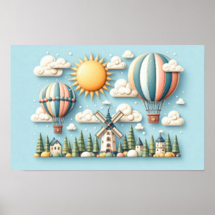 Poster Whimsical Sky Journey