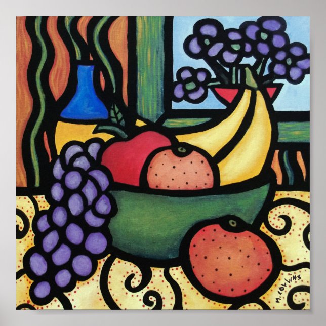 Poster Whimsical Still Life Fruta Bowl (Frente)