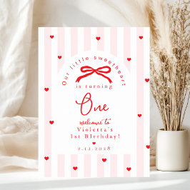 Poster Whimsical Sweetheart 1st Birthday Welcome