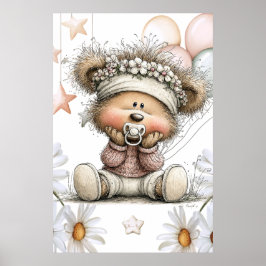 Poster Whimsical Teddy Bear 