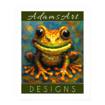 Whimsical Watercolor Frog in Wildflower Garden