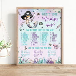 Poster Whimsical What's Your Merman Name Birthday Game?