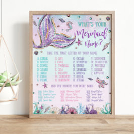 Poster Whimsical What's Your Smermaid Name Birthday Game?