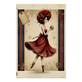 Póster Whimsical Woman, Vintage