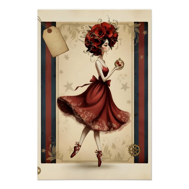 Póster Whimsical Woman, Vintage (Frente)
