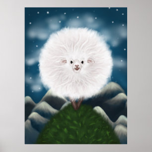 Poster Whimsical Wooly: Bobo Super Fluffy Sheep no