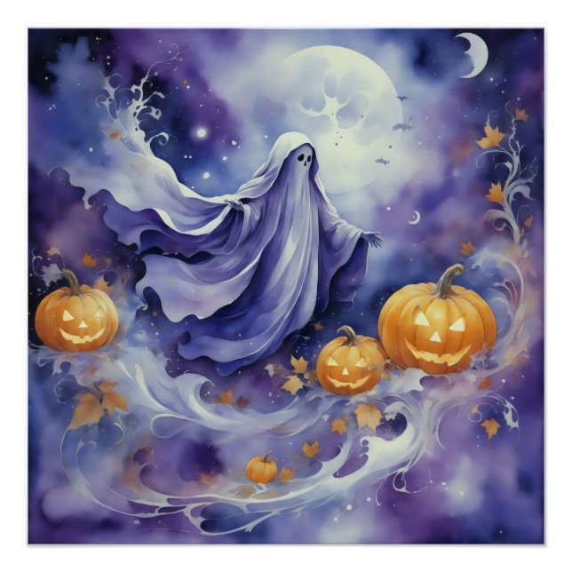 Póster Whimsical Wraith: O Encantado Caminho da Abóbora (Frente)