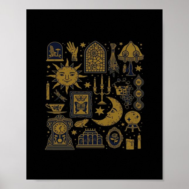 Poster Whimsigoth Classic - Luas Místicas e Floresta (Frente)