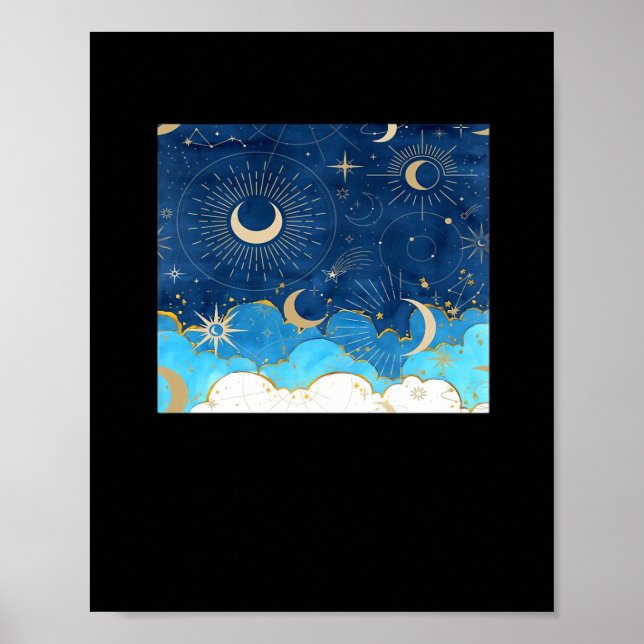 Poster Whimsigoth Clouds Sun Moon Witchy Classic (Frente)