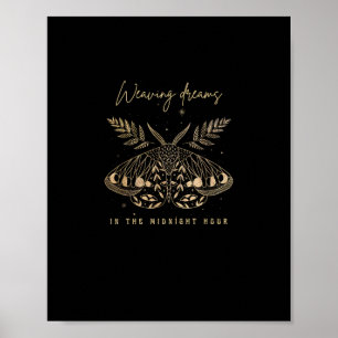 Poster Whimsigoth Cottagecore Goblincore Mystical Moth Go