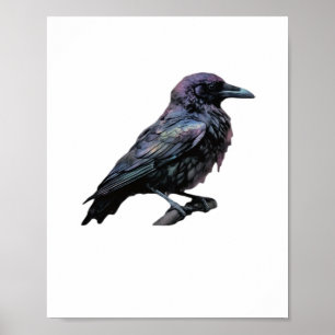 Poster Whimsigoth Moody Floral Grungy Corvus, Raven, Crow
